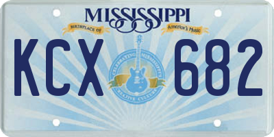 MS license plate KCX682