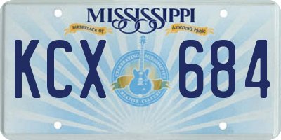 MS license plate KCX684