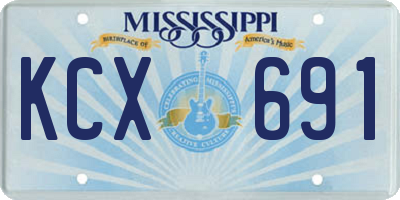 MS license plate KCX691