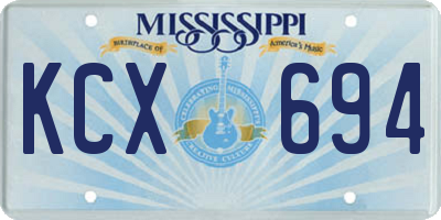 MS license plate KCX694