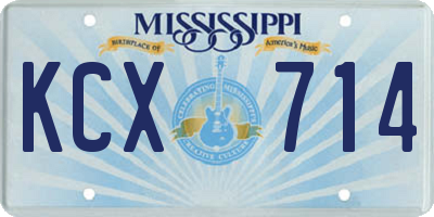 MS license plate KCX714