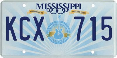 MS license plate KCX715