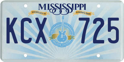 MS license plate KCX725