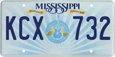 MS license plate KCX732