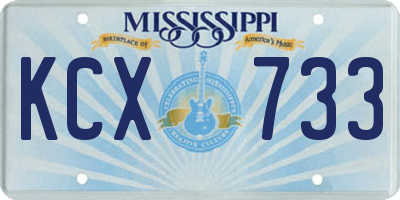 MS license plate KCX733