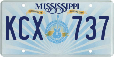 MS license plate KCX737