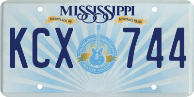 MS license plate KCX744