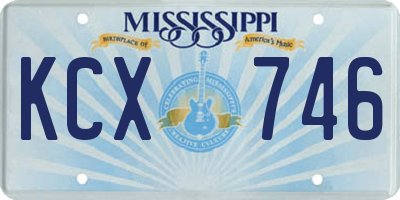 MS license plate KCX746