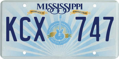 MS license plate KCX747