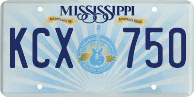 MS license plate KCX750