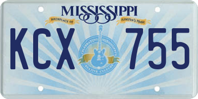 MS license plate KCX755