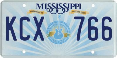 MS license plate KCX766