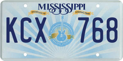 MS license plate KCX768