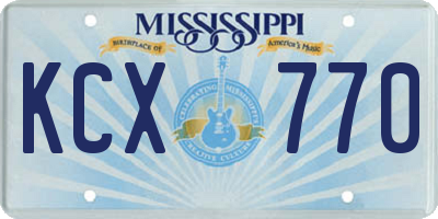 MS license plate KCX770