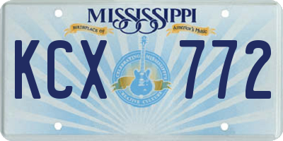 MS license plate KCX772