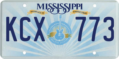 MS license plate KCX773