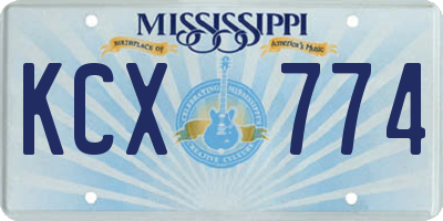 MS license plate KCX774