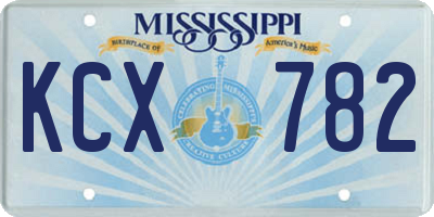 MS license plate KCX782
