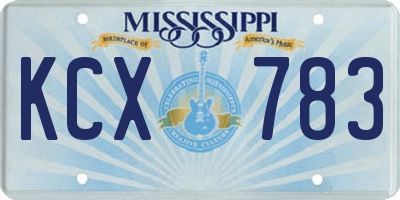 MS license plate KCX783