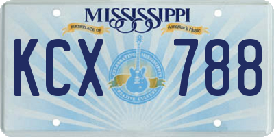 MS license plate KCX788