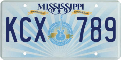 MS license plate KCX789