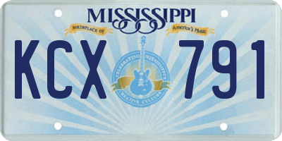 MS license plate KCX791