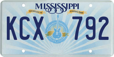MS license plate KCX792