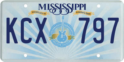 MS license plate KCX797