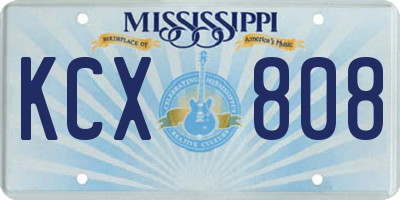 MS license plate KCX808