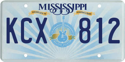 MS license plate KCX812