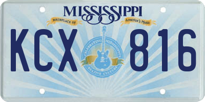 MS license plate KCX816