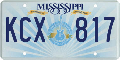 MS license plate KCX817