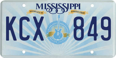 MS license plate KCX849