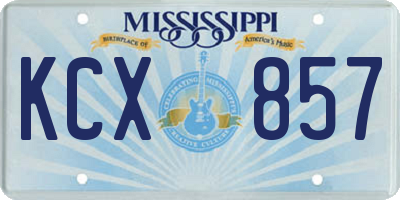 MS license plate KCX857