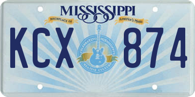 MS license plate KCX874
