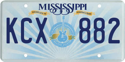 MS license plate KCX882