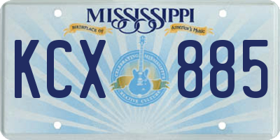 MS license plate KCX885