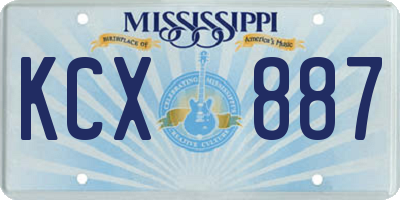 MS license plate KCX887