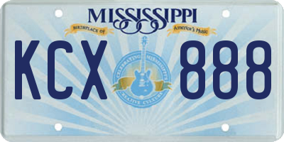 MS license plate KCX888