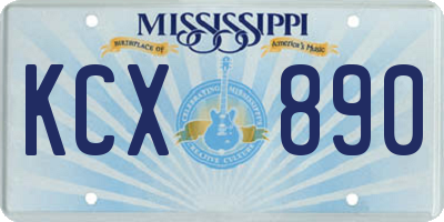 MS license plate KCX890