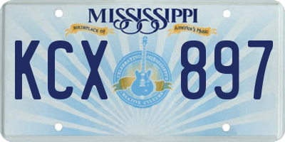 MS license plate KCX897