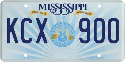 MS license plate KCX900