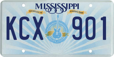 MS license plate KCX901