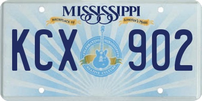 MS license plate KCX902
