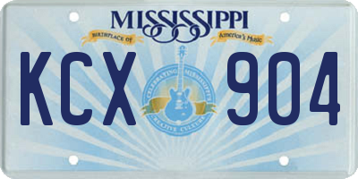 MS license plate KCX904
