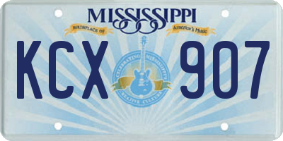 MS license plate KCX907