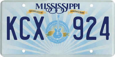 MS license plate KCX924