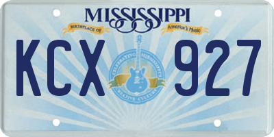 MS license plate KCX927