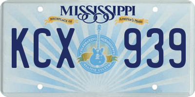 MS license plate KCX939