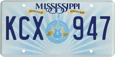 MS license plate KCX947